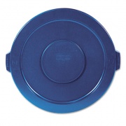 Rubbermaid Commercial Round Flat Top Lid, for 32 gal Round BRUTE Containers, 22.25" diameter, Blue (263100BE)