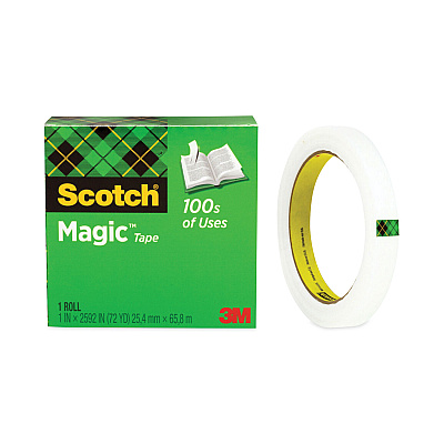 Scotch Magic Office Tape, 3" Core, 0.5" x 72 yds, Clear (MMM810122592)