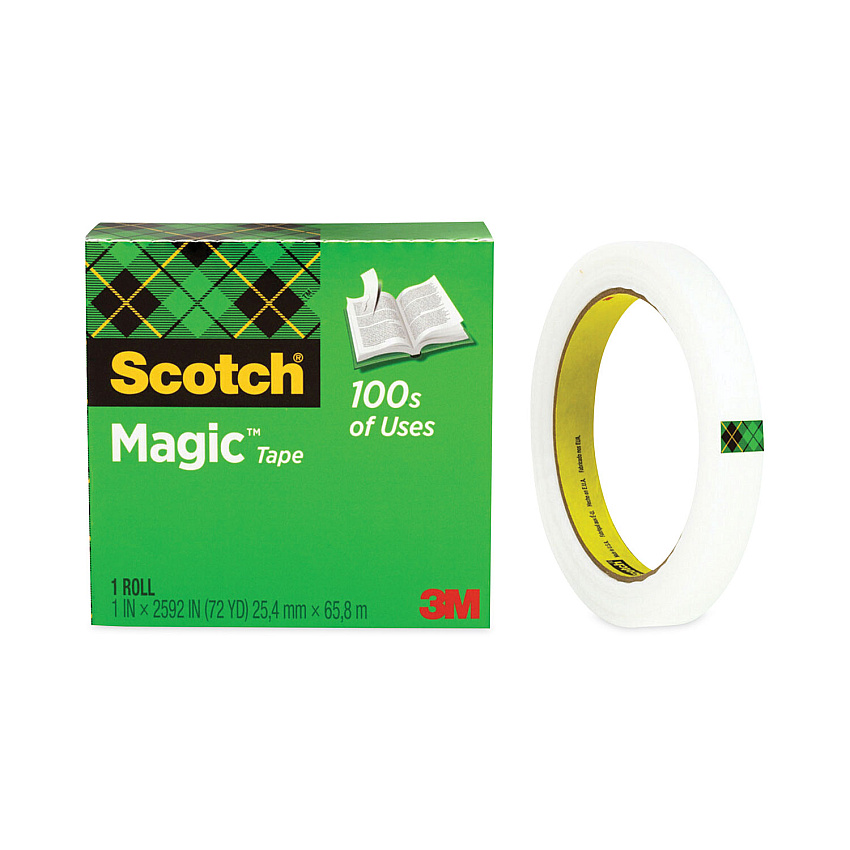 Scotch Magic Office Tape, 3" Core, 0.5" x 72 yds, Clear (MMM810122592)