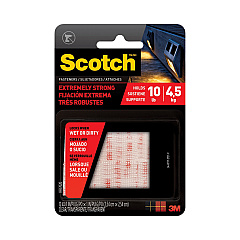Scotch Extreme Fasteners, 1" x 1", White, 6/Pack (MMMRFD7020)