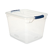 Rubbermaid Clever Store Basic Latch-Lid Container, 30 qt, 13.37" x 18.75" x 10.5", Clear (UNXRMCC300014)