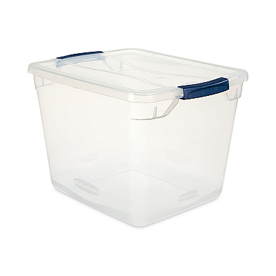 Rubbermaid Clever Store Basic Latch-Lid Container, 30 qt, 13.37" x 18.75" x 10.5", Clear (UNXRMCC300014)