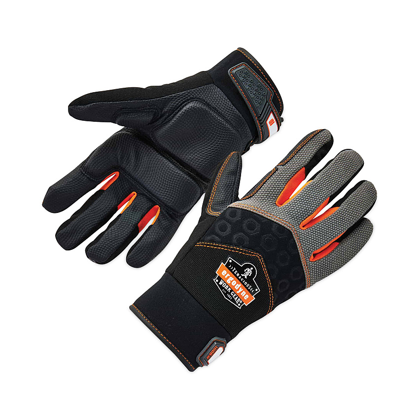 ergodyne ProFlex 9001 Full-Finger Impact Gloves, Black, Large, Pair (EGO17774)