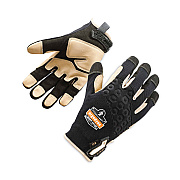 ergodyne ProFlex 710LTR Heavy-Duty Leather-Reinforced Gloves, Black, Small, Pair (EGO17142)