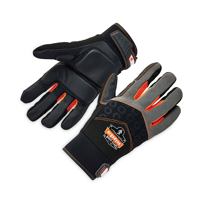 ergodyne ProFlex 9001 Full-Finger Impact Gloves, Black, Medium, Pair (EGO17773)