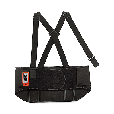 ergodyne ProFlex 1600 Standard Elastic Back Support Brace, X-Small, 20" to 25" Waist, Black (EGO11101)