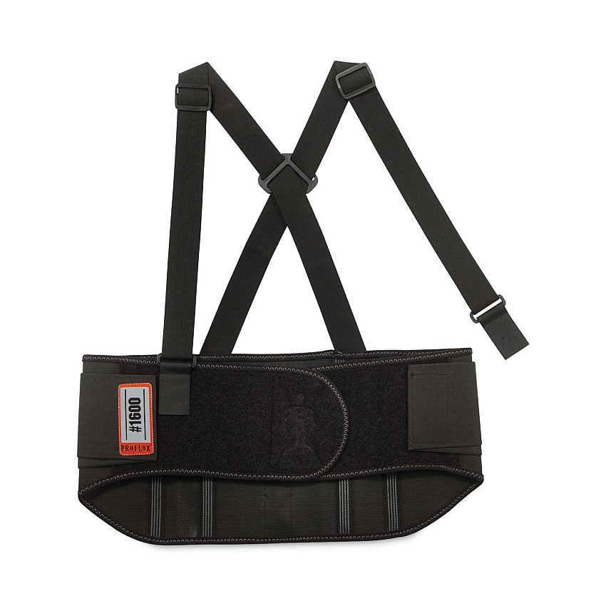 ergodyne ProFlex 1600 Standard Elastic Back Support Brace, X-Small, 20" to 25" Waist, Black (EGO11101)