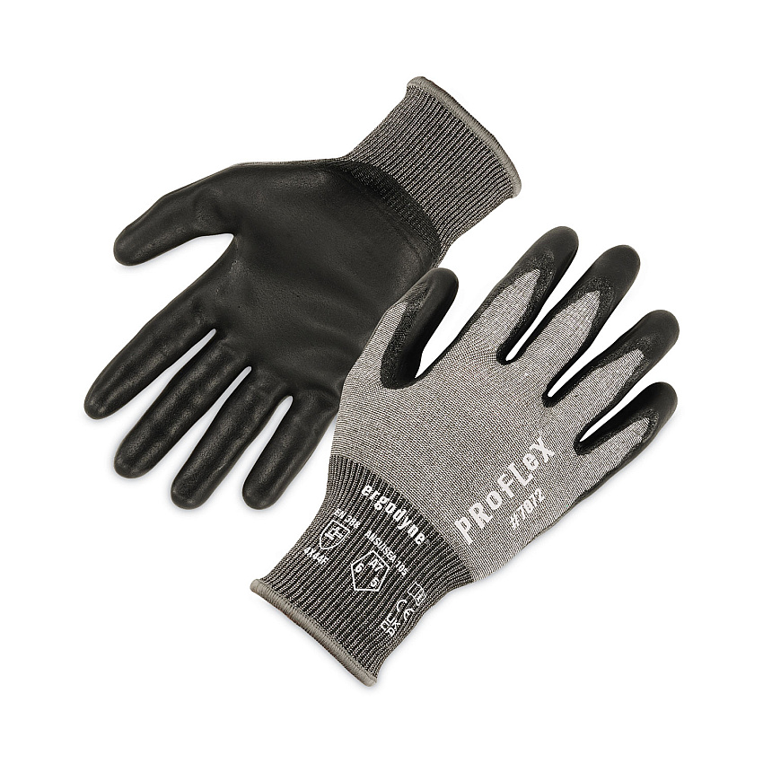 ergodyne ProFlex 7072 ANSI A7 Nitrile-Coated CR Gloves, Gray, Medium, Pair (EGO10313)
