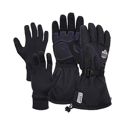 ergodyne ProFlex 825WP Thermal Waterproof Winter Work Gloves, Black, 2X-Large, Pair (EGO17606)