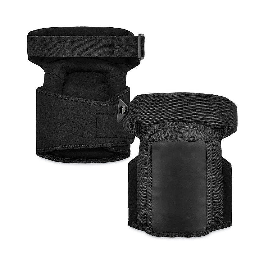 ergodyne ProFlex 450 Hinged Slip Resistant Gel Knee Pads, Soft Cap, Hook and Loop Closure, Black, Pair (EGO18450)