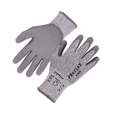 ergodyne ProFlex 7030 ANSI A3 PU Coated CR Gloves, Gray, Small, 12 Pairs/Pack (EGO10452)
