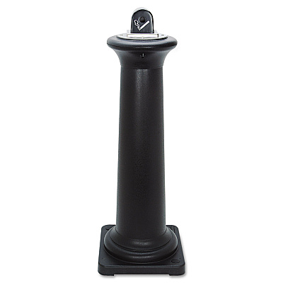 Rubbermaid Commercial GroundsKeeper Tuscan Receptacle, 22.05 gal, 13 dia x 38.38h, Black (RCP9W300BLA)