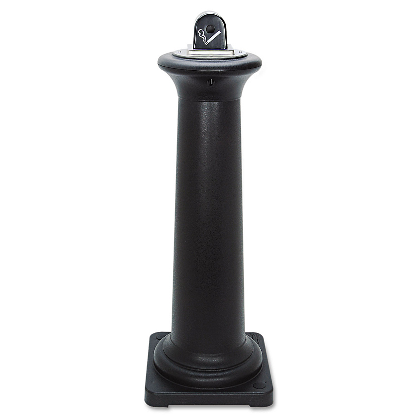 Rubbermaid Commercial GroundsKeeper Tuscan Receptacle, 22.05 gal, 13 dia x 38.38h, Black (RCP9W300BLA)