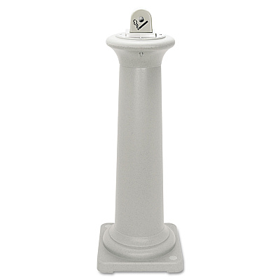 Rubbermaid Commercial GroundsKeeper Tuscan Receptacle, 22.05 gal, 13 dia x 38.38h, Sandstone (RCP9W300SST)