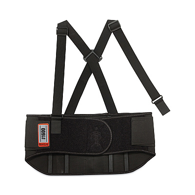 ergodyne ProFlex 1600 Standard Elastic Back Support Brace, 3X-Large, 46" to 52" Waist, Black (EGO11107)