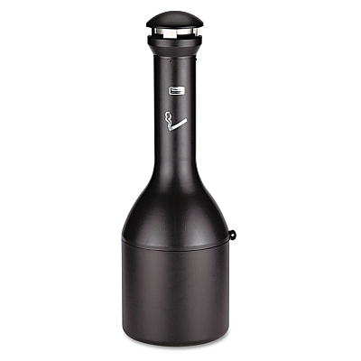 Rubbermaid Commercial Infinity Traditional Smoking Receptacle, 4.1 gal, 13 dia x 39h High, Black (RCP9W33BLA)