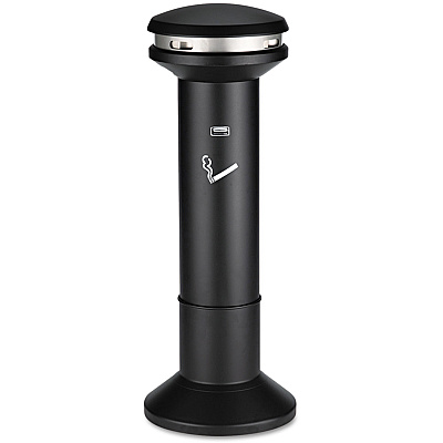 Rubbermaid Commercial Infinity Ultra-High Capacity Smoking Receptacle, 6.7 gal, 15.5 dia x 41.5h, Black (RCP9W34BLA)
