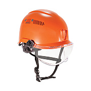 ergodyne Skullerz 8975V Class C Safety Helmet with 8991 Visor Kit, Clear Lens, 6-Point Ratchet Suspension, Orange (EGO60221)