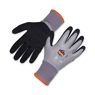 ergodyne ProFlex 7501 Coated Waterproof Winter Gloves, Gray, Large, Pair (EGO17634)