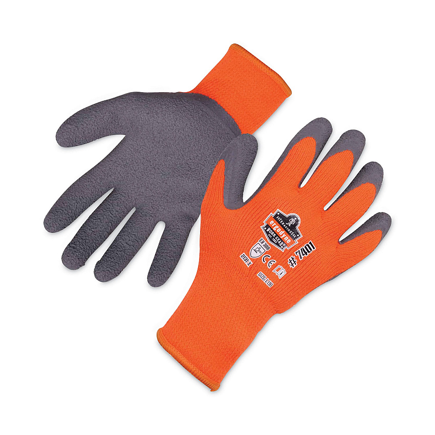 ergodyne ProFlex 7401 Coated Lightweight Winter Gloves, Orange, 2X-Large, Pair (EGO17626)