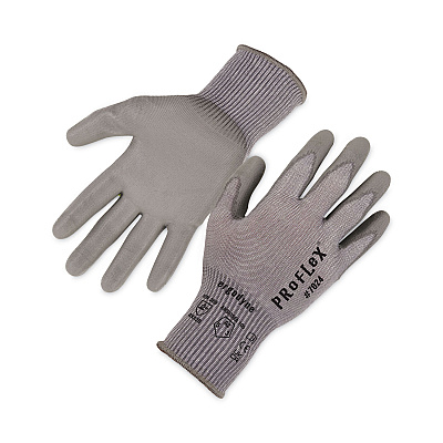 ergodyne ProFlex 7024 ANSI A2 PU Coated CR Gloves, Gray, Medium, 12 Pairs/Pack (EGO10393)