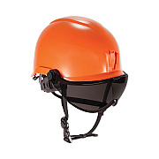 ergodyne Skullerz 8974V Class E Safety Helmet with 8991 Visor Kit, Smoke Lens, 6-Point Ratchet Suspension, Orange (EGO60218)