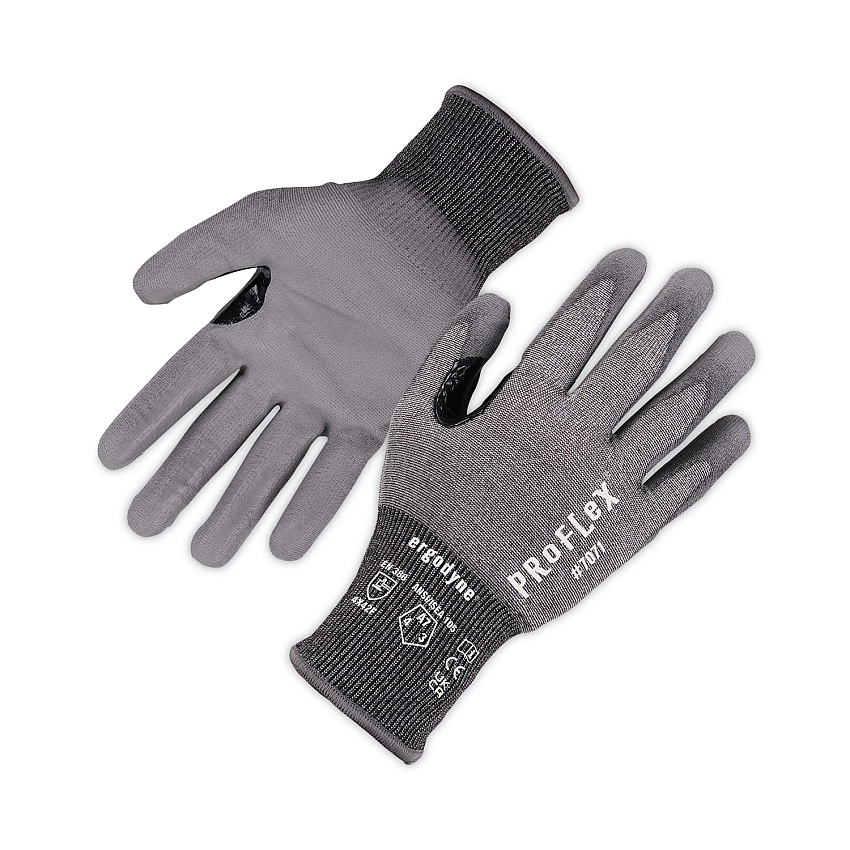 ergodyne ProFlex 7071 ANSI A7 PU Coated CR Gloves, Gray, Large, 12 Pairs/Pack (EGO18064)