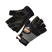 ergodyne ProFlex 901 Half-Finger Leather Impact Gloves, Black, 2X-Large, Pair (EGO17786)