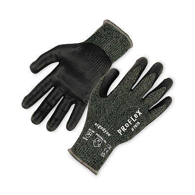 ergodyne ProFlex 7070 ANSI A7 Nitrile Coated CR Gloves, Green, 2X-Large, Pair (EGO18046)