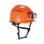 ergodyne Skullerz 8975LED Class C Safety Helmet with 8981 Universal LED Headlamp, 6-Point Ratchet Suspension, Orange (EGO60207)