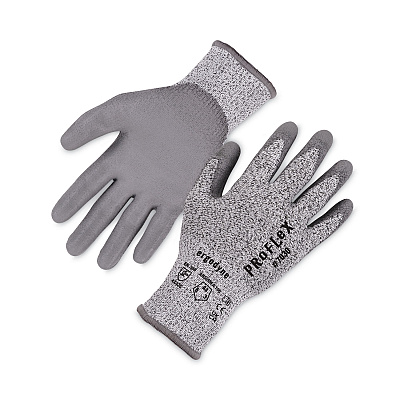 ergodyne ProFlex 7030 ANSI A3 PU Coated CR Gloves, Gray, X-Large, 12 Pairs/Pack (EGO10455)