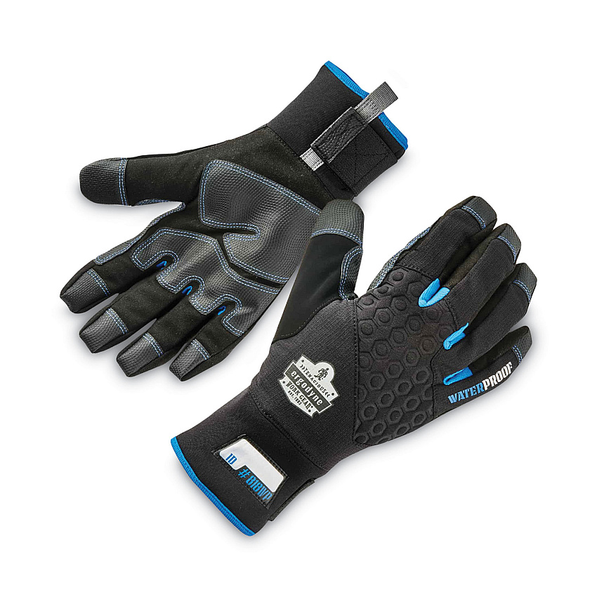 ergodyne ProFlex 818WP Thermal WP Gloves with Tena-Grip, Black Small, Pair (EGO17382)