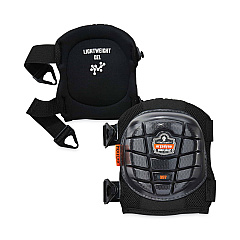 ergodyne ProFlex 357 Lightweight Gel Knee Pads, Short Cap, Buckle Closure, One Size Fits Most, Black, Pair (EGO18457)