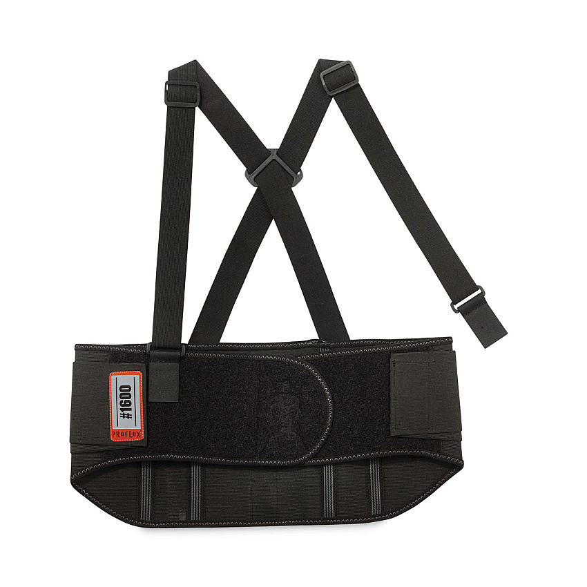 ergodyne ProFlex 1600 Standard Elastic Back Support Brace, 2X-Large, 42" to 46" Waist, Black (EGO11106)