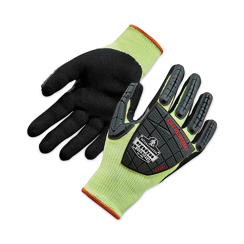 ergodyne ProFlex 7141 ANSI A4 DIR Nitrile-Coated CR Gloves, Lime, 2X-Large, 72 Pairs/Pack (EGO17836)