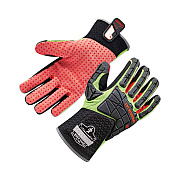 ergodyne ProFlex 925CR6 Performance Dorsal Impact-Reducing Cut Resistance Gloves, Black/Lime, Large, Pair (EGO17294)