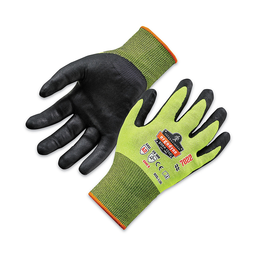 ergodyne ProFlex 7022 ANSI A2 Coated CR Gloves DSX, Lime, Large, 144 Pairs/Pack (EGO17874)