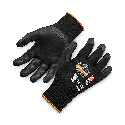 ergodyne ProFlex 7001 Nitrile-Coated Gloves, Black, Large, Pair (EGO17954)
