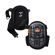 ergodyne ProFlex 345 Injected Gel Knee Pads, Long Cap, Hook and Loop Closure, One Size Fits Most, Black, Pair (EGO18445)