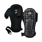 ergodyne ProFlex 342 Injected Gel Knee Pads, Extra Long Cap, Hook and Loop Closure, One Size Fits Most, Black, Pair (EGO18442)