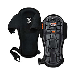 ergodyne ProFlex 342 Injected Gel Knee Pads, Extra Long Cap, Hook and Loop Closure, One Size Fits Most, Black, Pair (EGO18442)