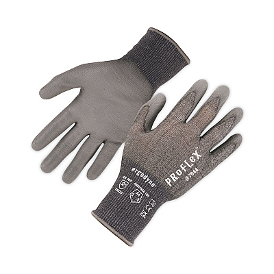 ergodyne ProFlex 7044 ANSI A4 PU Coated CR Gloves, Gray, X-Large, Pair (EGO10495)