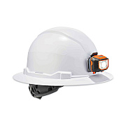 ergodyne Skullerz 8971LED Class E Hard Hat Full Brim with LED Light, White (EGO60152)