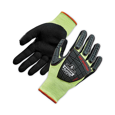 ergodyne ProFlex 7141 ANSI A4 DIR Nitrile-Coated CR Gloves, Lime, Medium, 72 Pairs/Pack (EGO17833)
