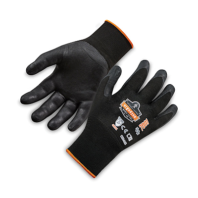 ergodyne ProFlex 7001 Nitrile-Coated Gloves, Black, Large, 144 Pairs/Pack (EGO17854)