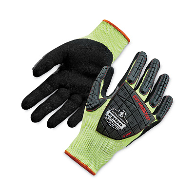ergodyne ProFlex 7141 ANSI A4 DIR Nitrile-Coated CR Gloves, Lime, Large, Pair (EGO17914)