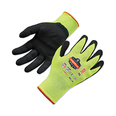 ergodyne ProFlex 7021 Hi-Vis Nitrile-Coated CR Gloves, Lime, Large, Pair (EGO17964)
