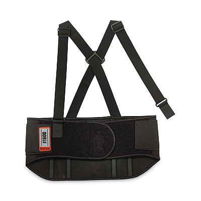 ergodyne ProFlex 1600 Standard Elastic Back Support Brace, 4X-Large, 52" to 58" Waist, Black (EGO11108)