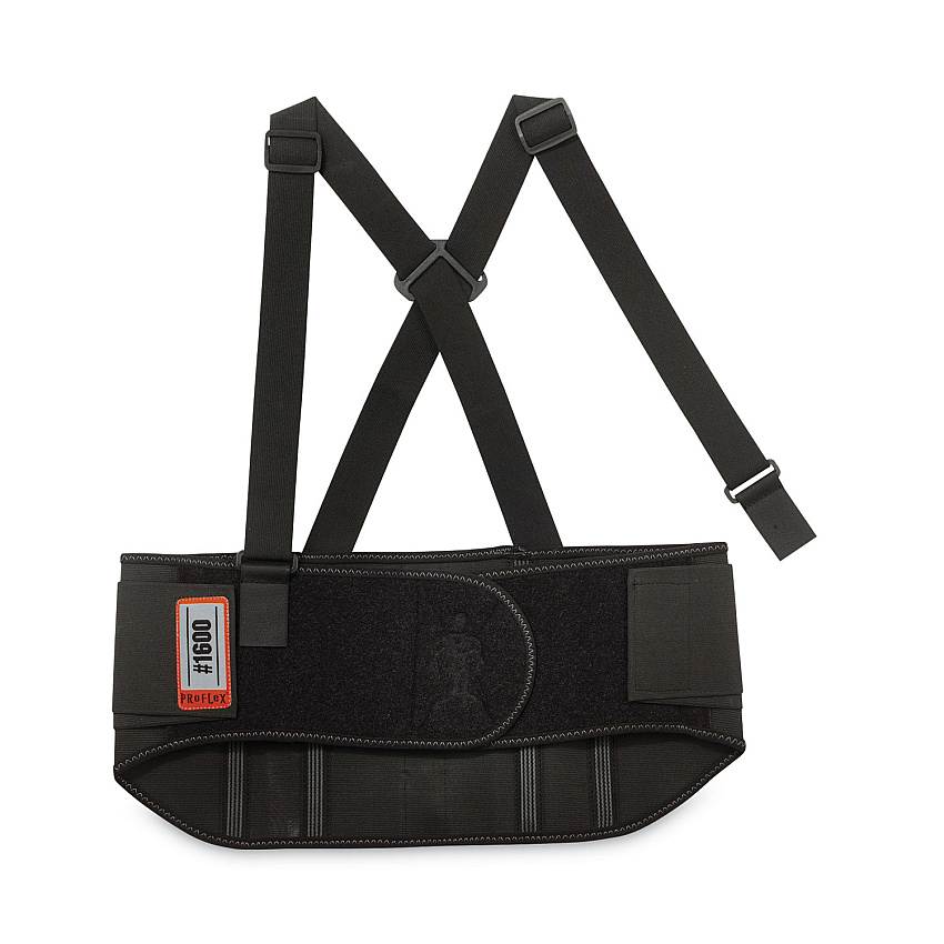 ergodyne ProFlex 1600 Standard Elastic Back Support Brace, Large, 34" to 38" Waist, Black (EGO11104)