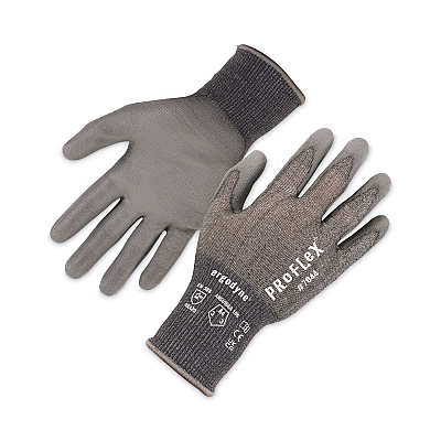 ergodyne ProFlex 7044 ANSI A4 PU Coated CR Gloves, Gray, Large, 12 Pairs/Pack (EGO10484)